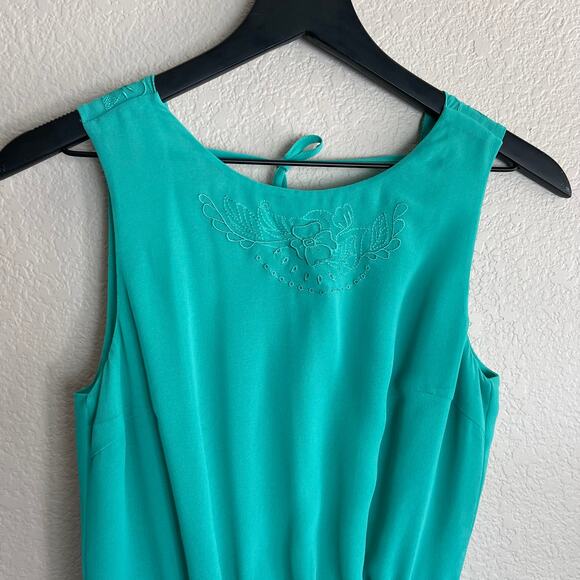 ASOS Green Babydoll Open Back Dress Size 2 - Picture 3 of 9